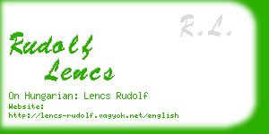 rudolf lencs business card